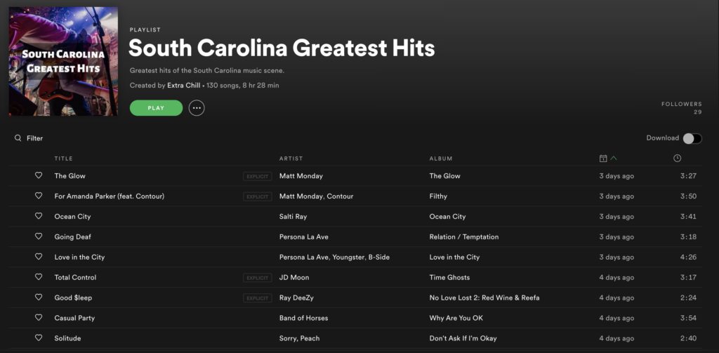 Spotify playlist song order